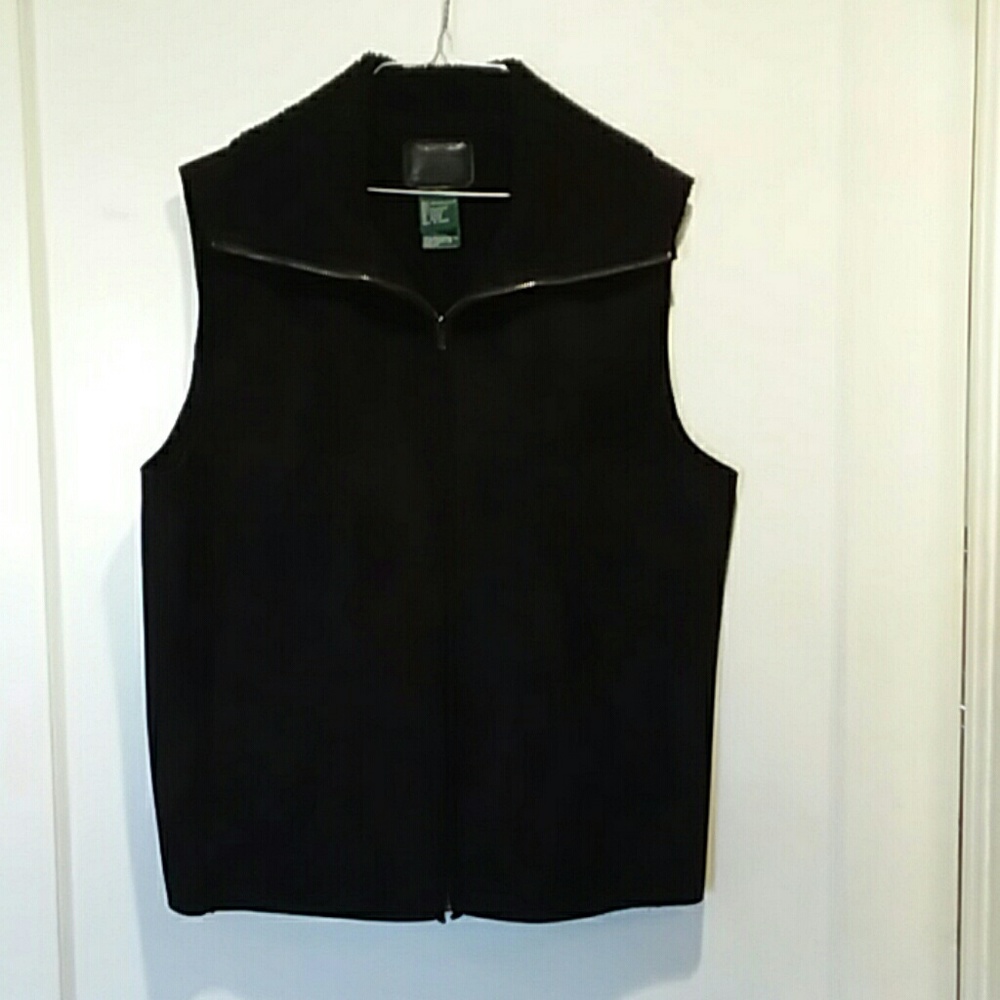 Ralph Lauren black suede look vest,  face is 100%